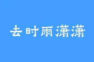 去时雨潇潇