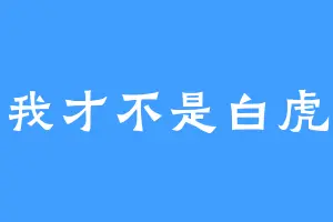 我才不是白虎