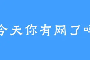 今天你有网了吗