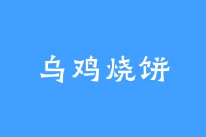 乌鸡烧饼