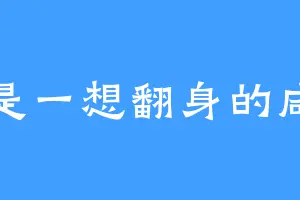 我是一想翻身的咸鱼