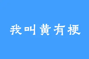我叫黄有梗