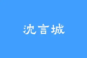 沈言城