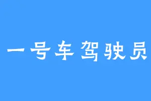 一号车驾驶员