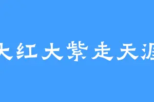 大红大紫走天涯