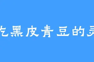 爱吃黑皮青豆的灵木