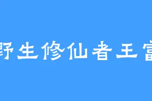 半野生修仙者王富贵