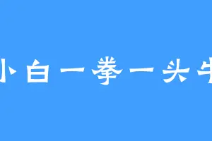 小白一拳一头牛