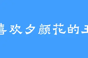 喜欢夕颜花的王