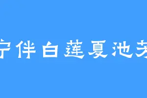 宁伴白莲夏池芳