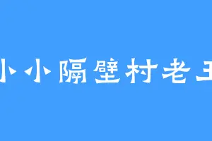 小小隔壁村老王