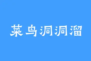菜鸟洞洞溜
