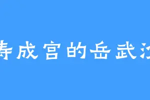 寿成宫的岳武沙