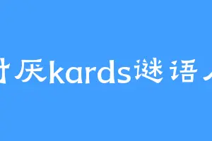 讨厌kards谜语人