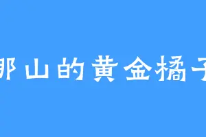 那山的黄金橘子
