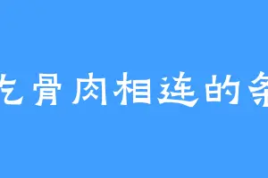 爱吃骨肉相连的条龙