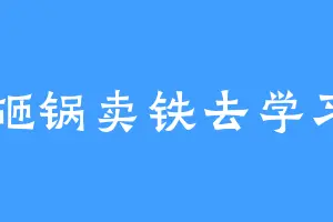砸锅卖铁去学习
