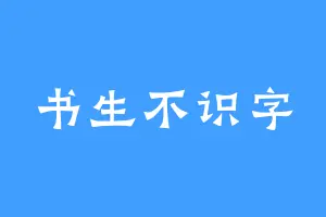 书生不识字
