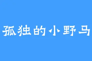 孤独的小野马