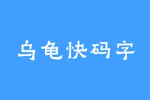 乌龟快码字