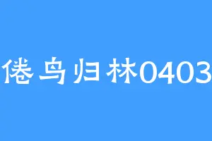 倦鸟归林0403
