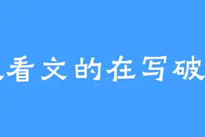 破看文的在写破文