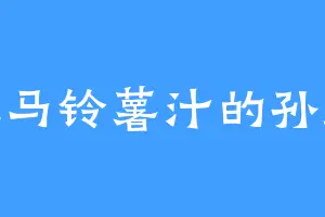 爱吃马铃薯汁的孙庆新