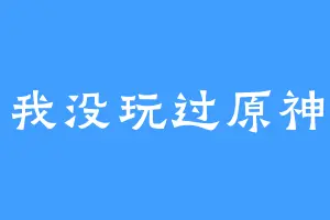 我没玩过原神