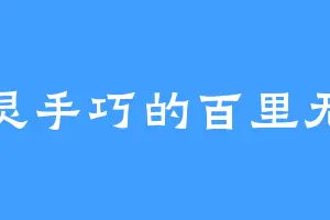 心灵手巧的百里无邪