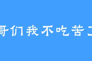 哥们我不吃苦了