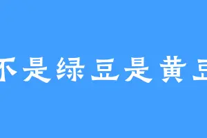 不是绿豆是黄豆